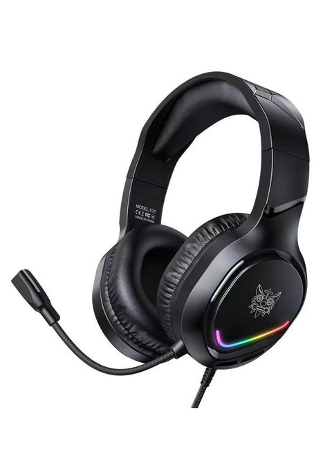 X31 Wired Gaming Headphone with RGB Colorful Lighting Surround Sound Wired Headset for PC Gamers